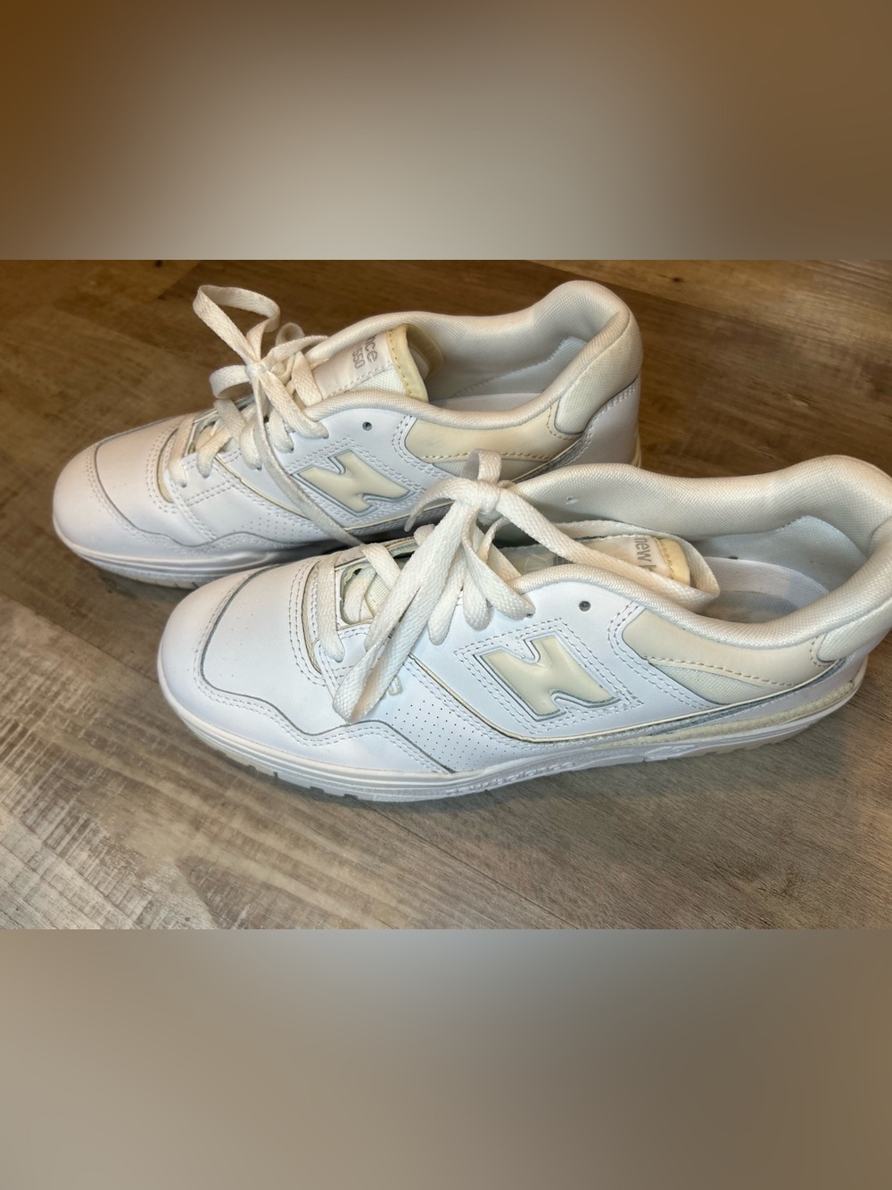 Size 10 Women Men 8.5- New Balance 550 Silver Birch White Beige BBW550BK Used